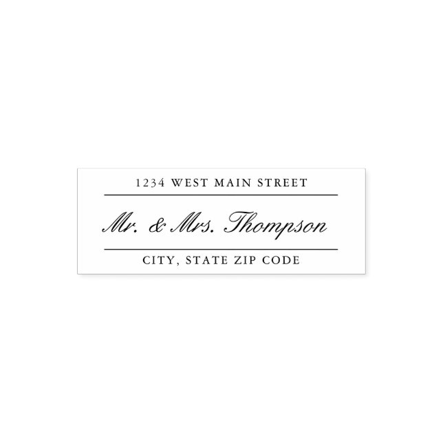 Einfache Monogramm-Rückgabeaufkleber Permastempel (Design)