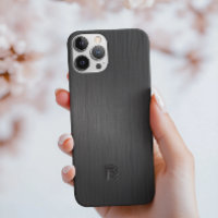 Einfache Monogramm Schwarz gebürstete Aluminium-Te