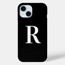 Einfache Monogramm Schwarz/Weiß Case-Mate iPhone Hülle