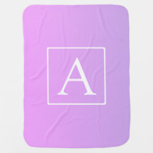 Einfache Monogramm | Subtile Rosa/Lila Ombre
