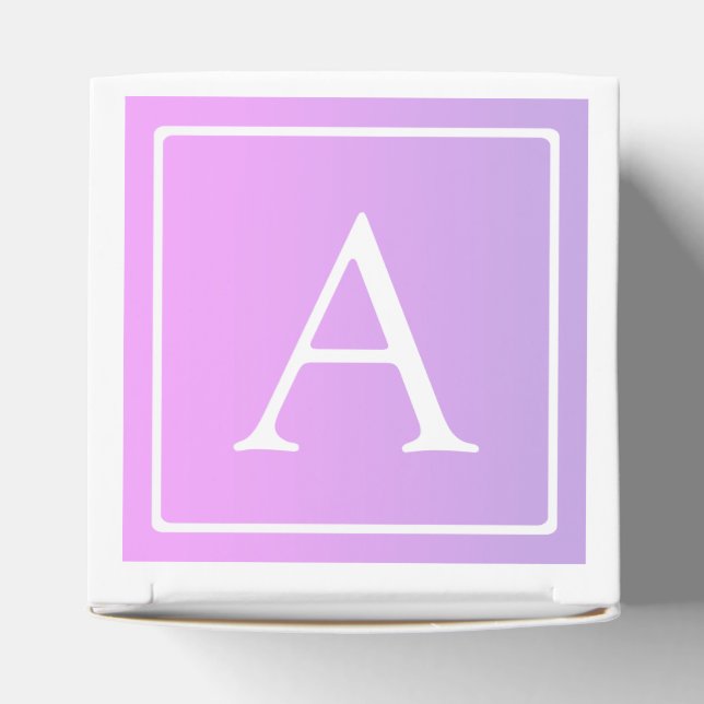 Einfache Monogramm | Subtile Rosa/Lila Ombre Geschenkschachtel (Oben)