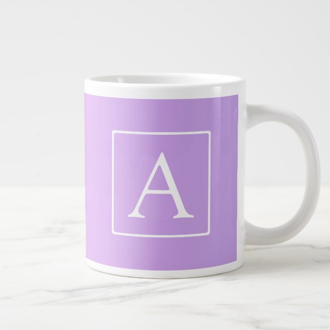 Einfache Monogramm | Subtile Rosa/Lila Ombre Jumbo-Tasse (Rechts)