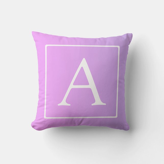 Einfache Monogramm | Subtile Rosa/Lila Ombre Kissen (Vorderseite)