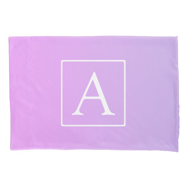 Einfache Monogramm | Subtile Rosa/Lila Ombre Kissenbezug (Vorderseite)