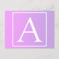 Einfache Monogramm | Subtile Rosa/Lila Ombre
