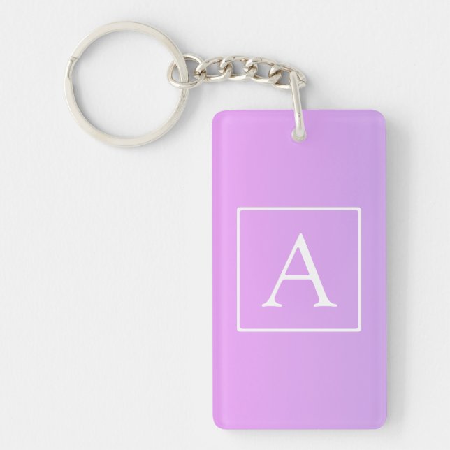 Einfache Monogramm | Subtile Rosa/Lila Ombre Schlüsselanhänger (Vorderseite)