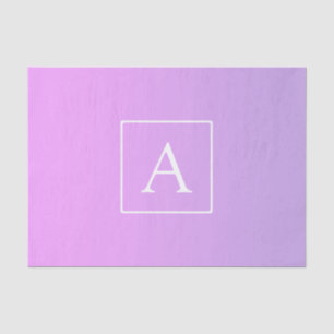 Einfache Monogramm   Subtile Rosa/Lila Ombre Seidenpapier