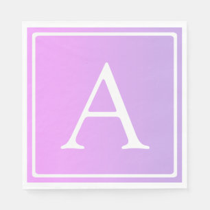 Einfache Monogramm   Subtile Rosa/Lila Ombre Serviette