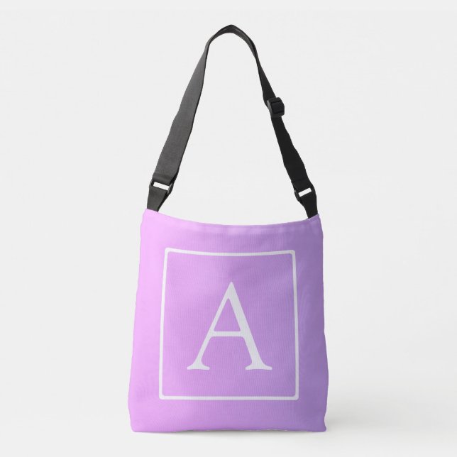 Einfache Monogramm | Subtile Rosa/Lila Ombre Tragetaschen Mit Langen Trägern (Vorderseite)