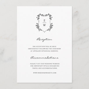 Einfache Monogramm-Umschließungskarte Begleitkarte