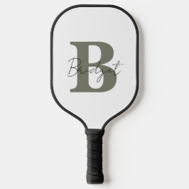 Einfache Monogramm und Name Modern anpassbar Pickleball Schläger