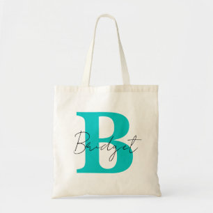 Einfache Monogramm und Name Moderne Kalligraphie Tragetasche