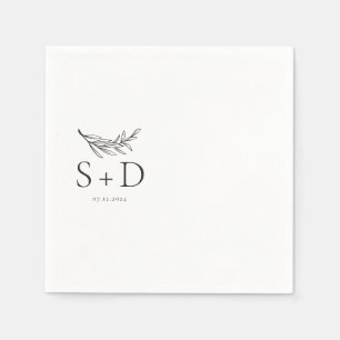 Einfache monogrammierte Hochzeitsservietten Serviette
