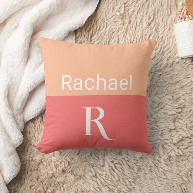 Einfache Monogrammnamentypografie Kissen (Decke)
