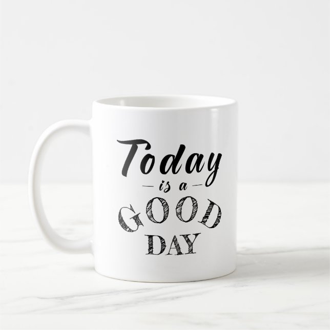 Einfache Motivation Positiver Hinweis Minimalistis Kaffeetasse (Links)