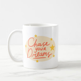 Einfache Motivierend Typografie fröhliche Korallen Kaffeetasse