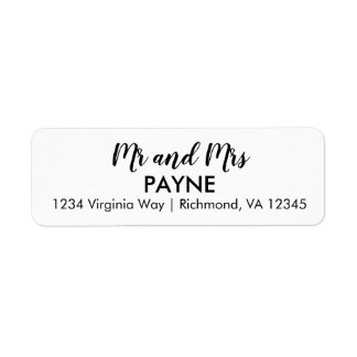 Einfache Mr. & Mrs. Return Address Label