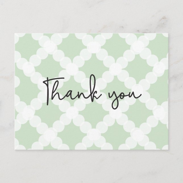 Einfache Muster Babydusche Danke Green Postkarte (Vorderseite)