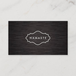 Einfache Namaste Yoga Dark Wood Business Card Visitenkarte