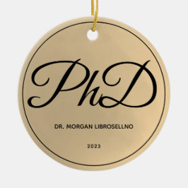 Einfache Name Gold PhD-Abschluss Keramik Ornament