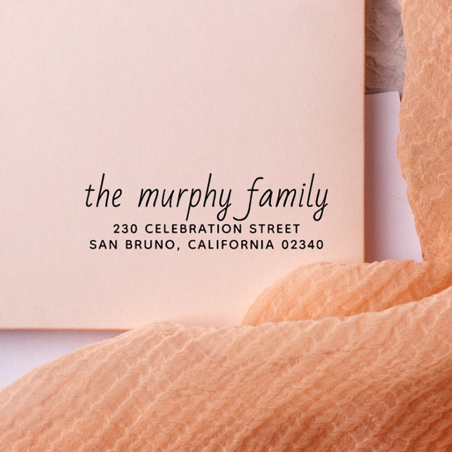 Einfache Name und Rücksendeadresse der DIY-Familie Gummistempel (Rubber Stamp Mock-up)