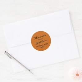 Einfache Namen Hochzeitdatum Gefälligkeitsumschlag Runder Aufkleber