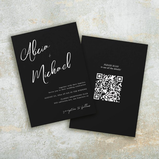 Einfache Namen Skript QR CODE Hochzeit Einladung (Von Creator hochgeladen)