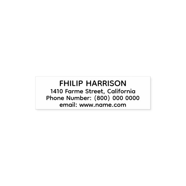 Einfache Namensadresse: weiß Permastempel (Design)
