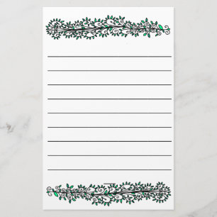 Einfache Natur Pflanze Vine Muster Schreibpapier Briefpapier