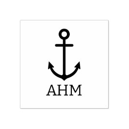 Einfache Nautische Ankermonogramm Gummistempel