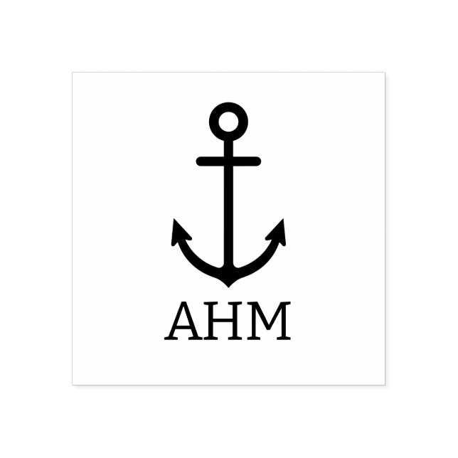 Einfache Nautische Ankermonogramm Gummistempel (Prägung)