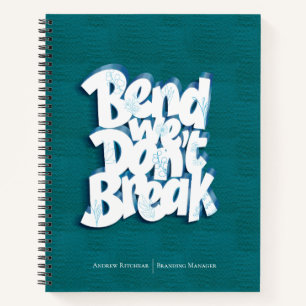 Einfache Navy Blue Bend wir brechen nicht Motivati Notizbuch