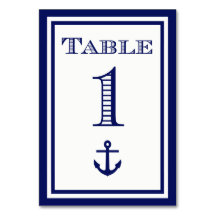 Einfache Navy Blue Gerahmt Ankertafel #1