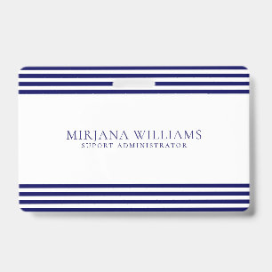 Einfache Navy-Blue-Linien Ausweis