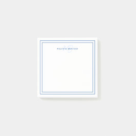 Einfache Navy Blue Minimalistisch Monogram Two Bor Post-it Klebezettel
