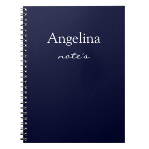 Einfache Navy Blue Personalisiert Name hinzufügen Notizblock