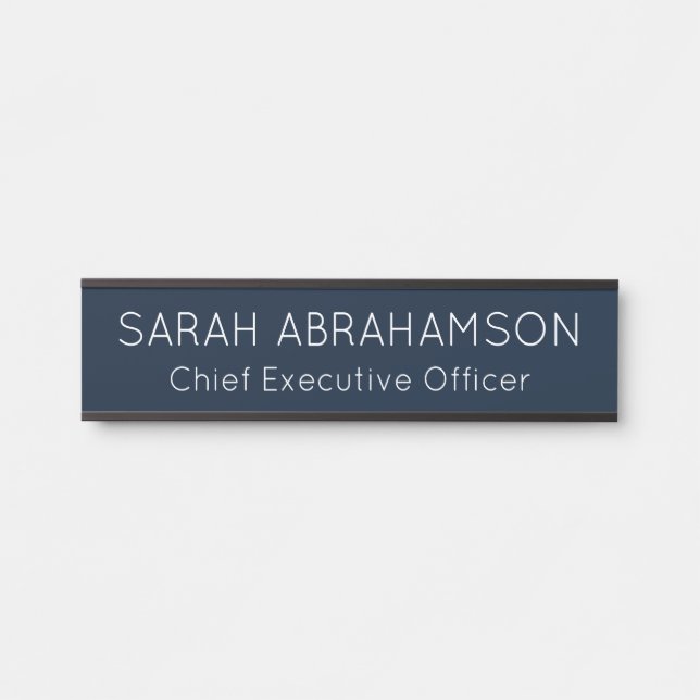 Einfache Navy Blue und White Name Plate - Türschil Türschild (Vorderseite )