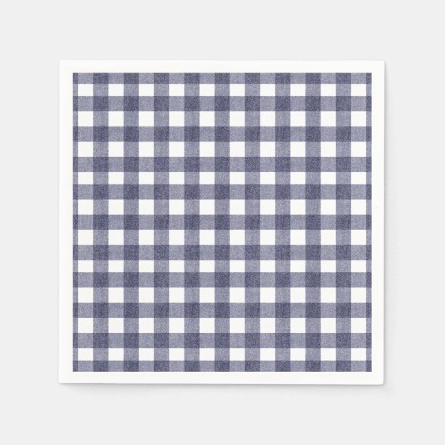Einfache navy Gingham Serviette (Vorderseite)