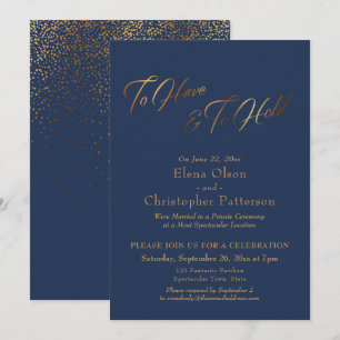 Einfache Navy Gold Confetti zu haben und zu halten Einladung
