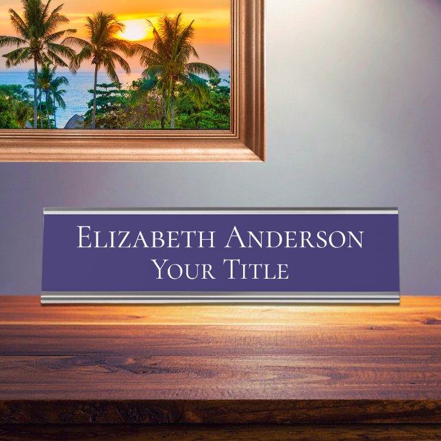 Einfache Navy Name Plate Schreibtischnamensplakette (Von Creator hochgeladen)