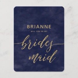 Einfache Navy Wasserfarbe wird Bridesmaid Einladung