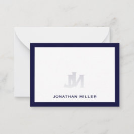 Einfache navy-White-Typografie-Bezeichnung Mitteilungskarte