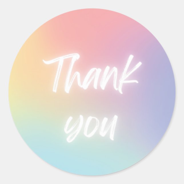Einfache Neon 'Danke' Aufkleber (Vorderseite)