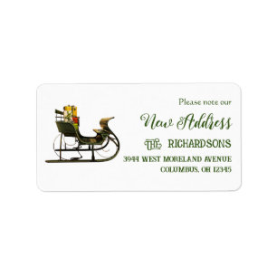 Einfache neue Adresse Weihnachtsrücksendeadresse Adressaufkleber