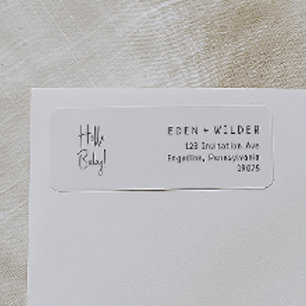 Einfache neutrale Hello Baby Rücksendeadresse