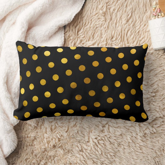 Einfache Niedlich- und Girly-Classy-Black-Gold-Pol Lendenkissen (Decke)