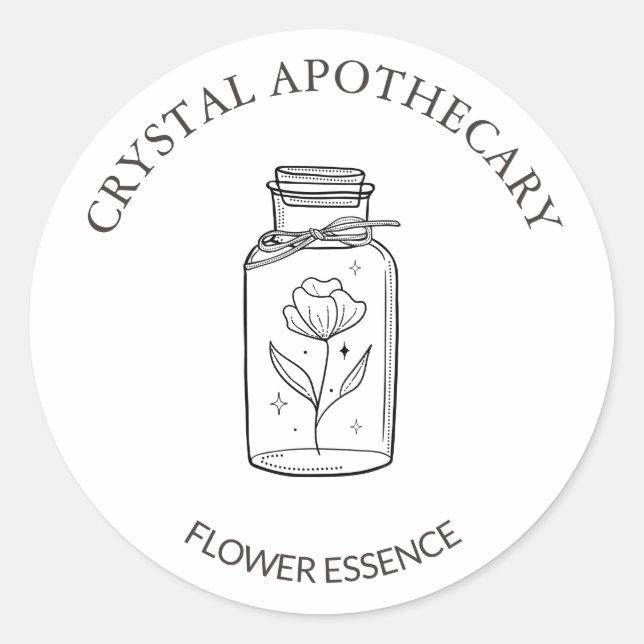 Einfache Niedliche Apotheke Blume Essence Runder Aufkleber (Vorderseite)