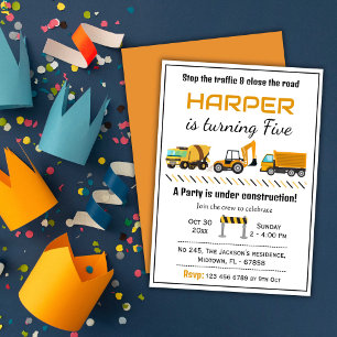 Einfache niedliche Baukastenwagen Kinder 5 Jahre a Einladung