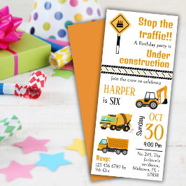 Einfache niedliche Baukastenwagen Kinder 6 Jahre a Einladung