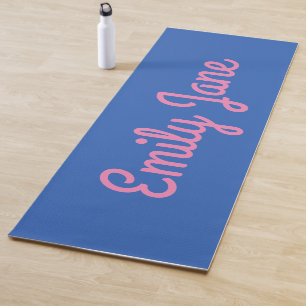 Einfache Niedliche blaurosa Schreibschrift Persona Yogamatte